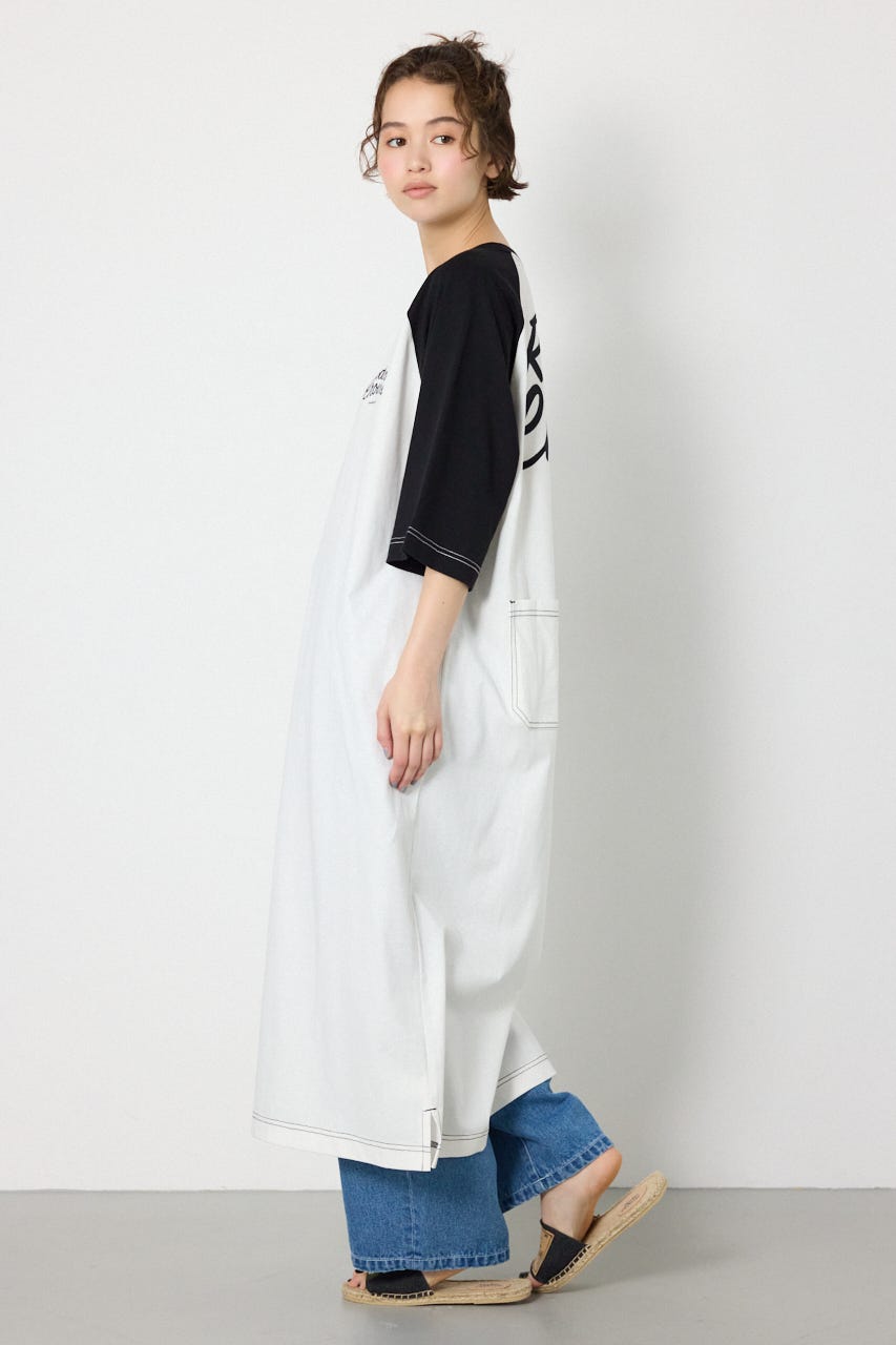 【接触冷感付き】ラグランステッチワンピース O/WHT FREE
