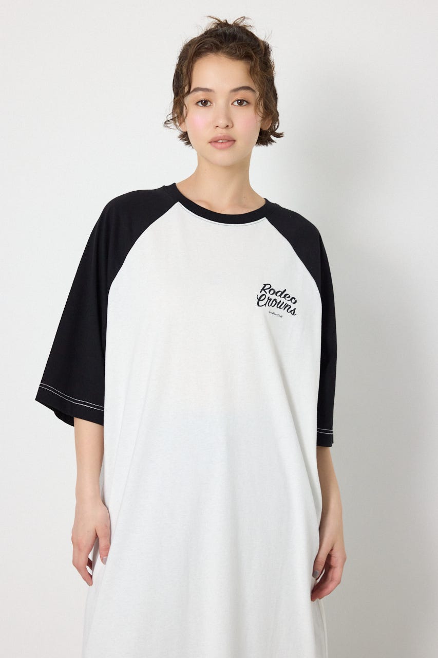 【接触冷感付き】ラグランステッチワンピース O/WHT FREE