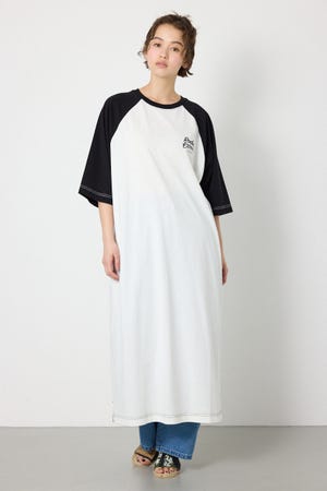 【接触冷感付き】ラグランステッチワンピース