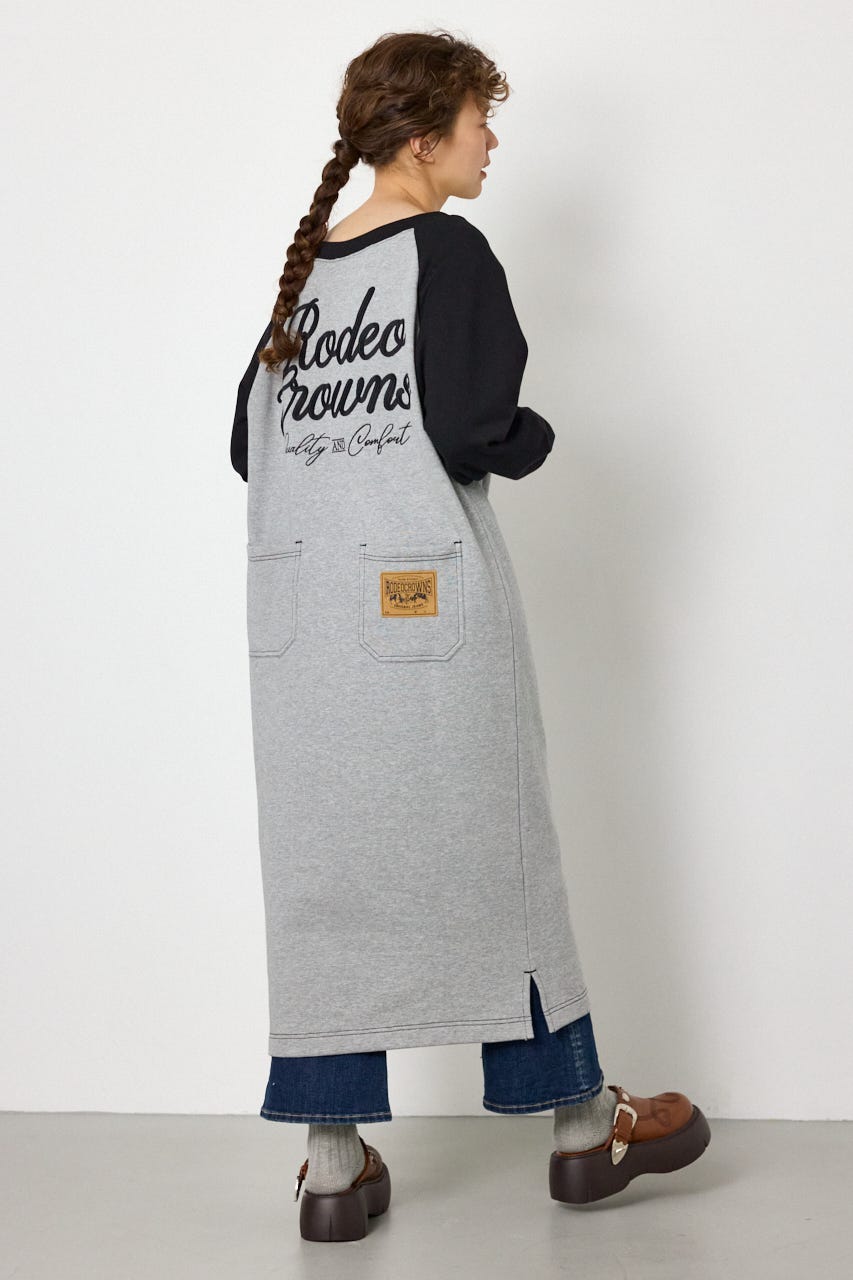 ラグランカラーステッチオフショルワンピース T.GRY FREE