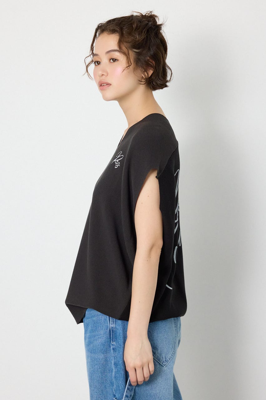 バイカラードルマンニットトップス BLK FREE