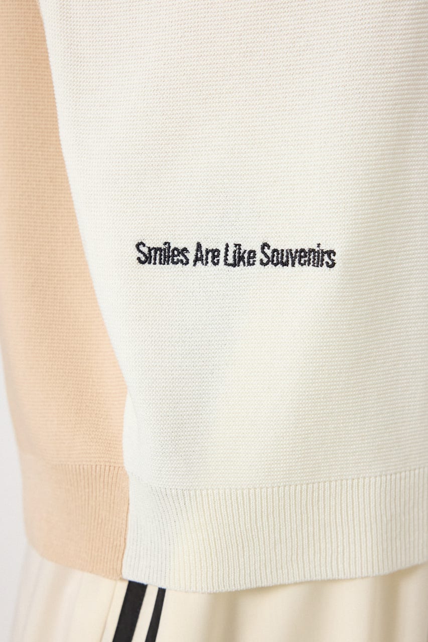 バイカラードルマンニットトップス O/WHT FREE