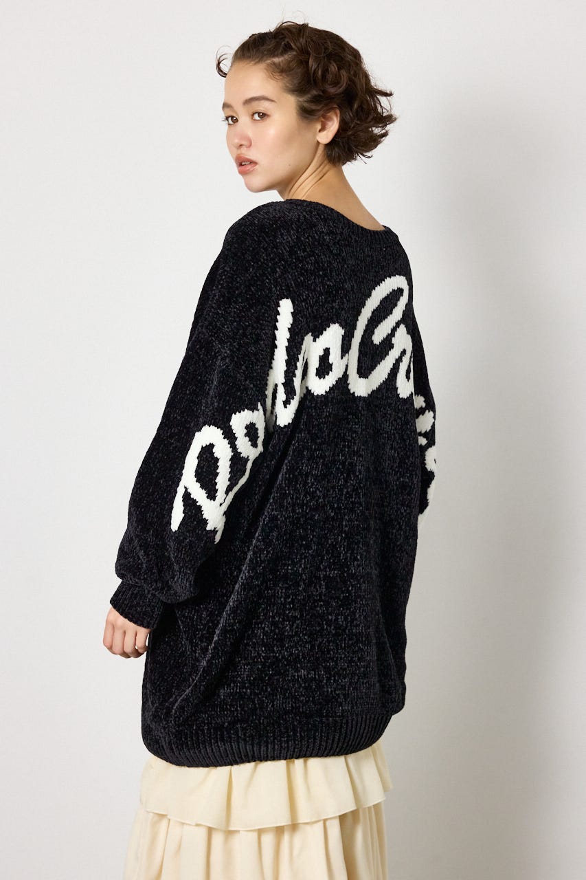モールニットスクリプトロゴワンピース BLK FREE