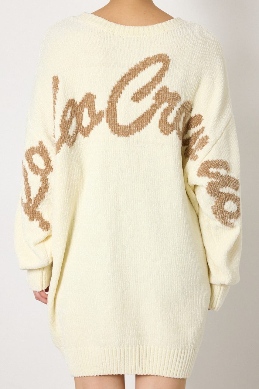 モールニットスクリプトロゴワンピース O/WHT FREE