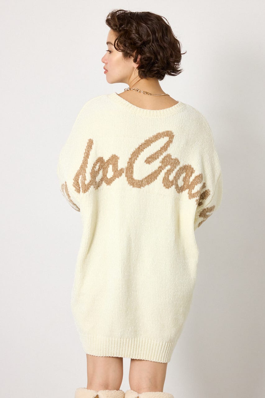 モールニットスクリプトロゴワンピース O/WHT FREE