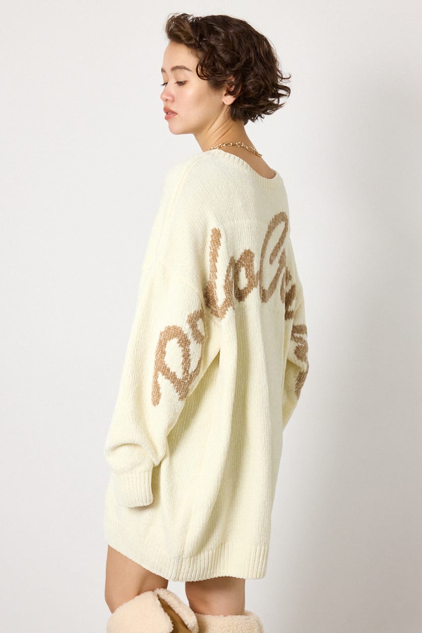 モールニットスクリプトロゴワンピース O/WHT FREE