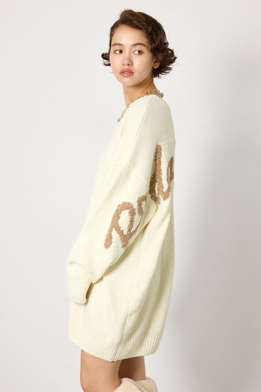 モールニットスクリプトロゴワンピース O/WHT FREE