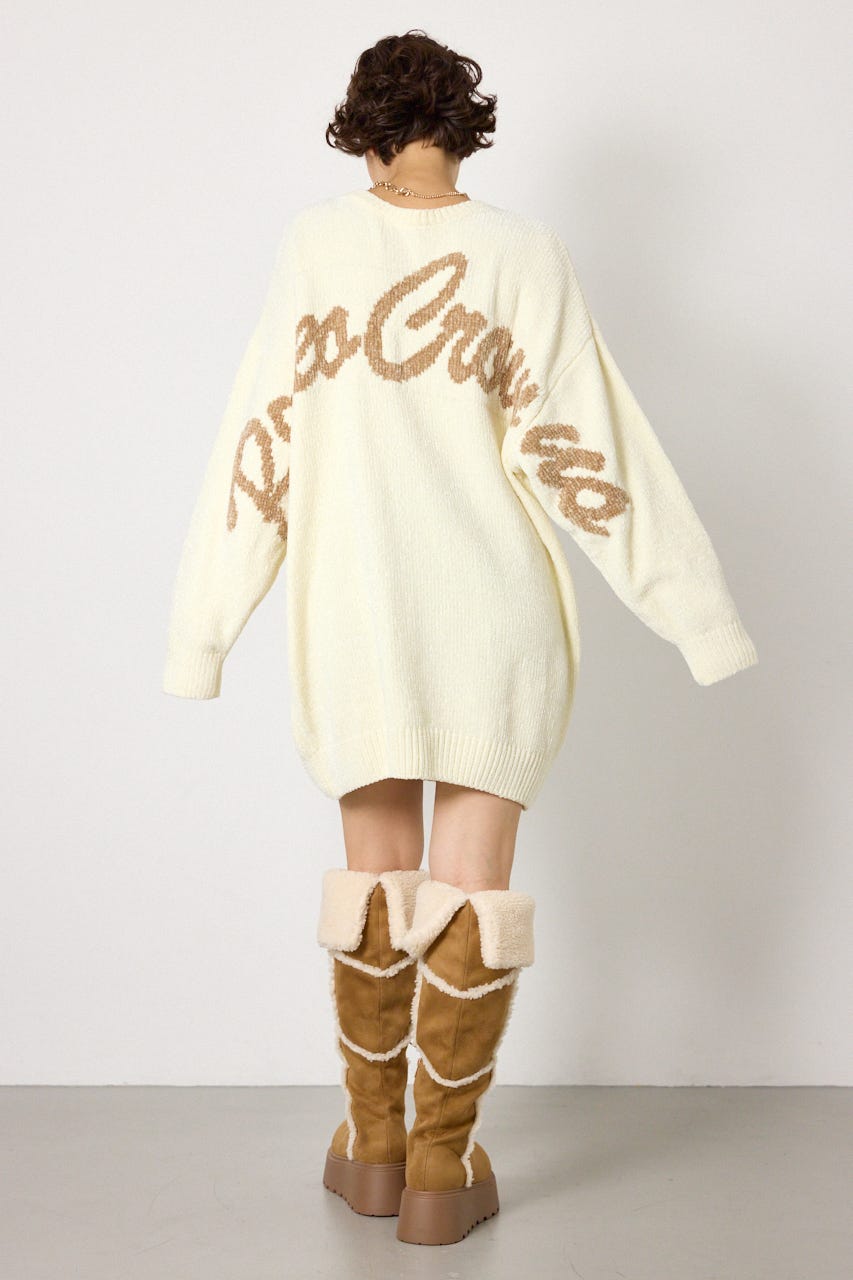 モールニットスクリプトロゴワンピース O/WHT FREE