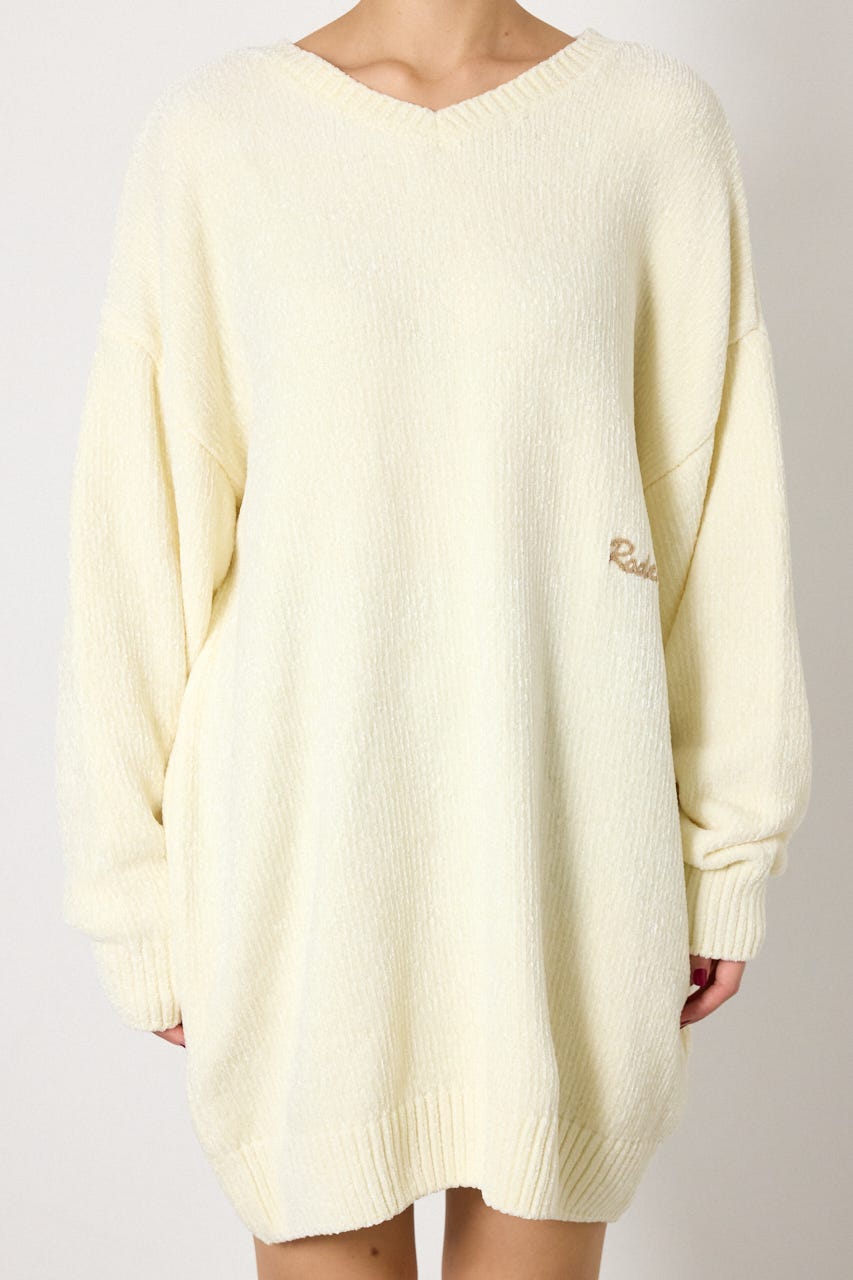 モールニットスクリプトロゴワンピース O/WHT FREE