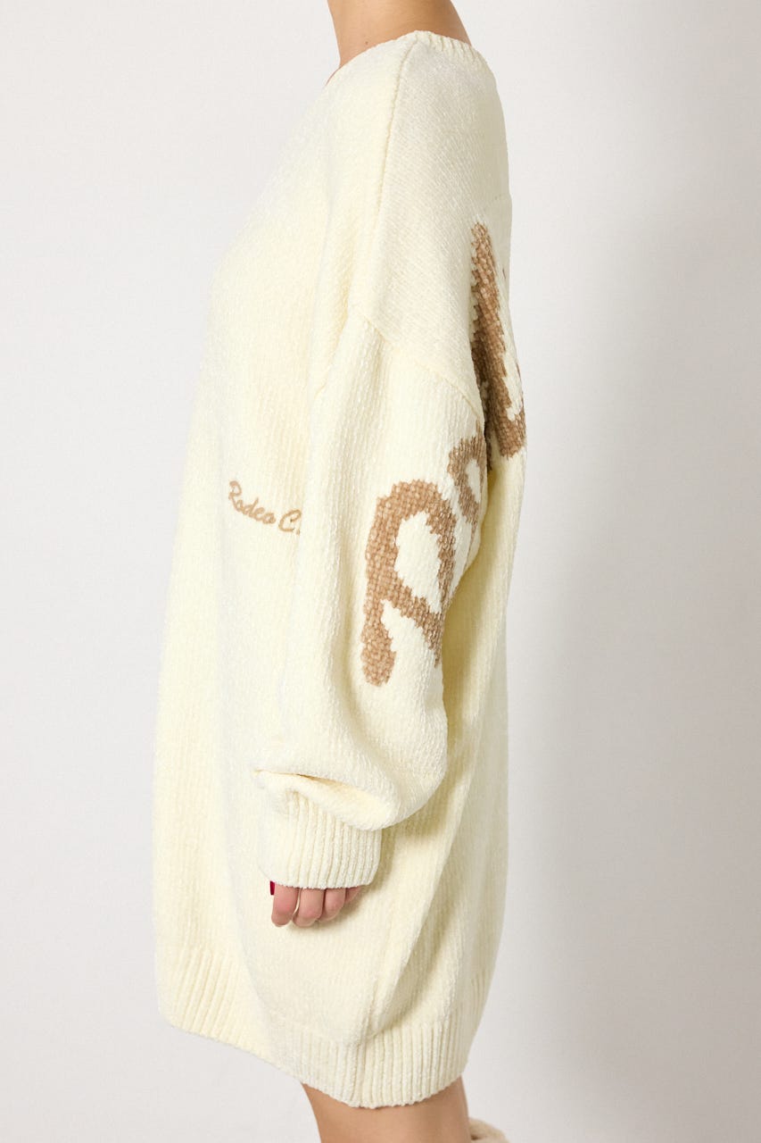 モールニットスクリプトロゴワンピース O/WHT FREE