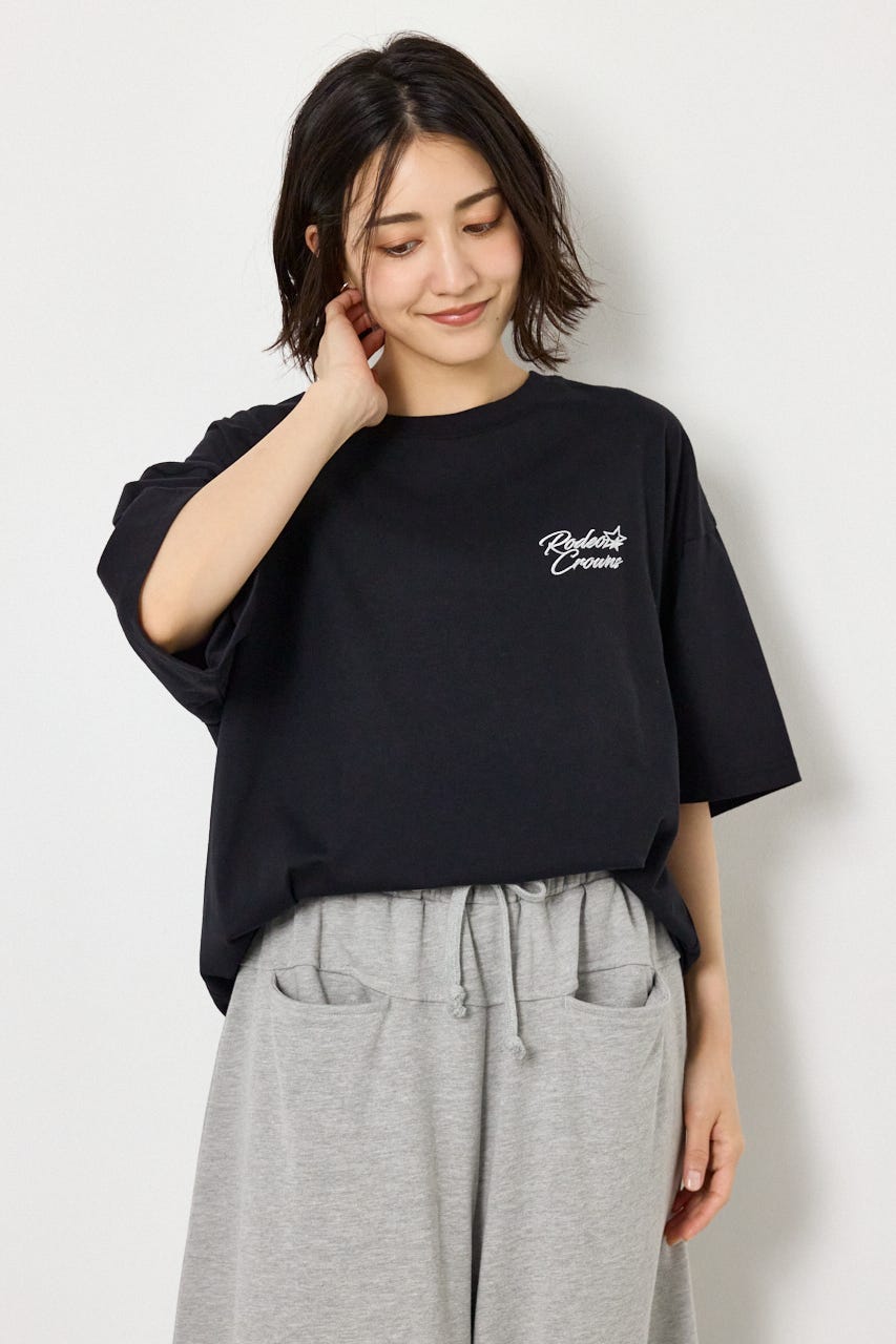 アップリケクラウンロゴTシャツ BLK FREE