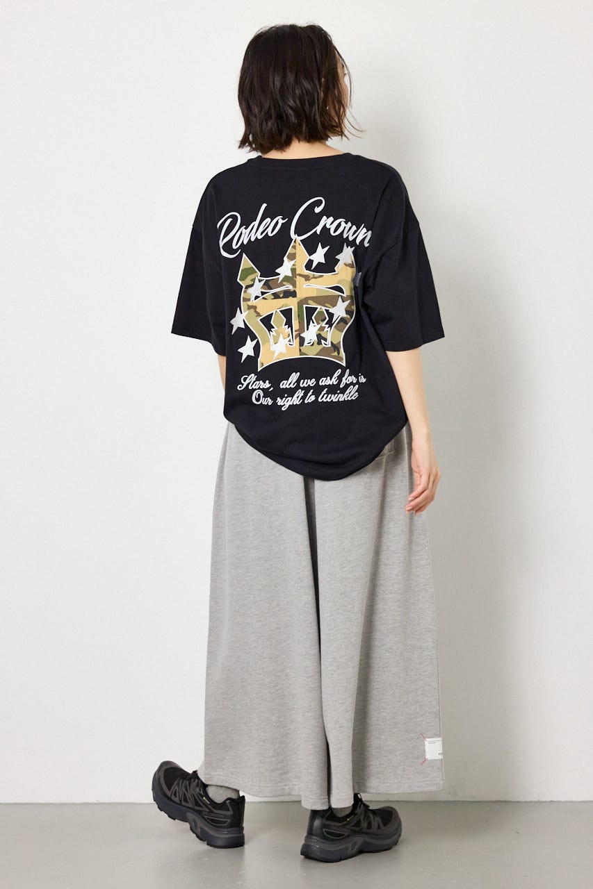 アップリケクラウンロゴTシャツ BLK FREE