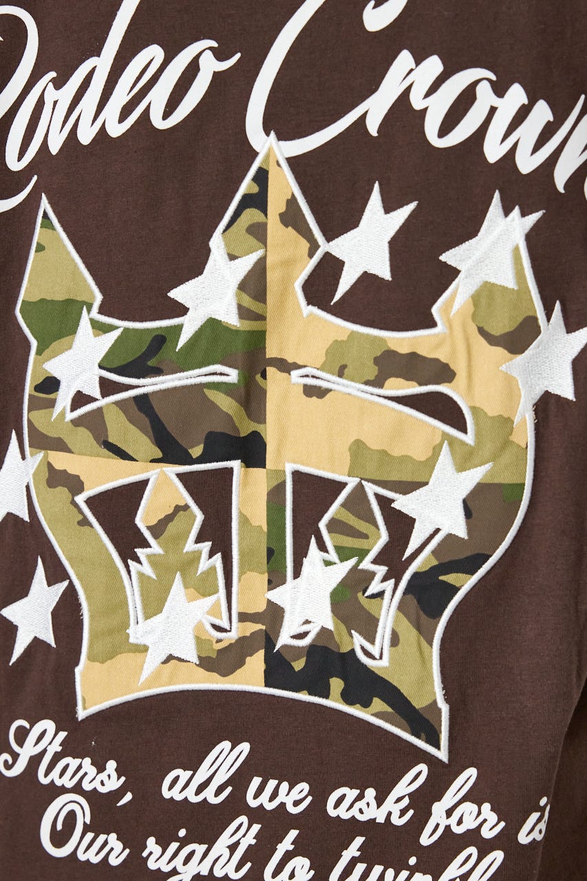 アップリケクラウンロゴTシャツ BRN FREE