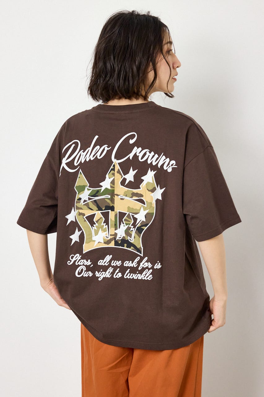 アップリケクラウンロゴTシャツ BRN FREE