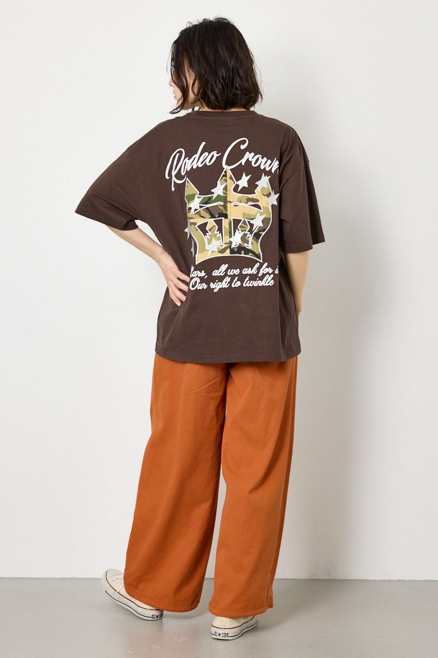 アップリケクラウンロゴTシャツ BRN FREE