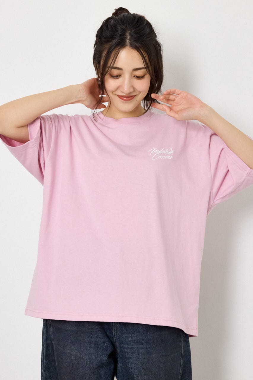 アップリケクラウンロゴTシャツ L/PNK FREE