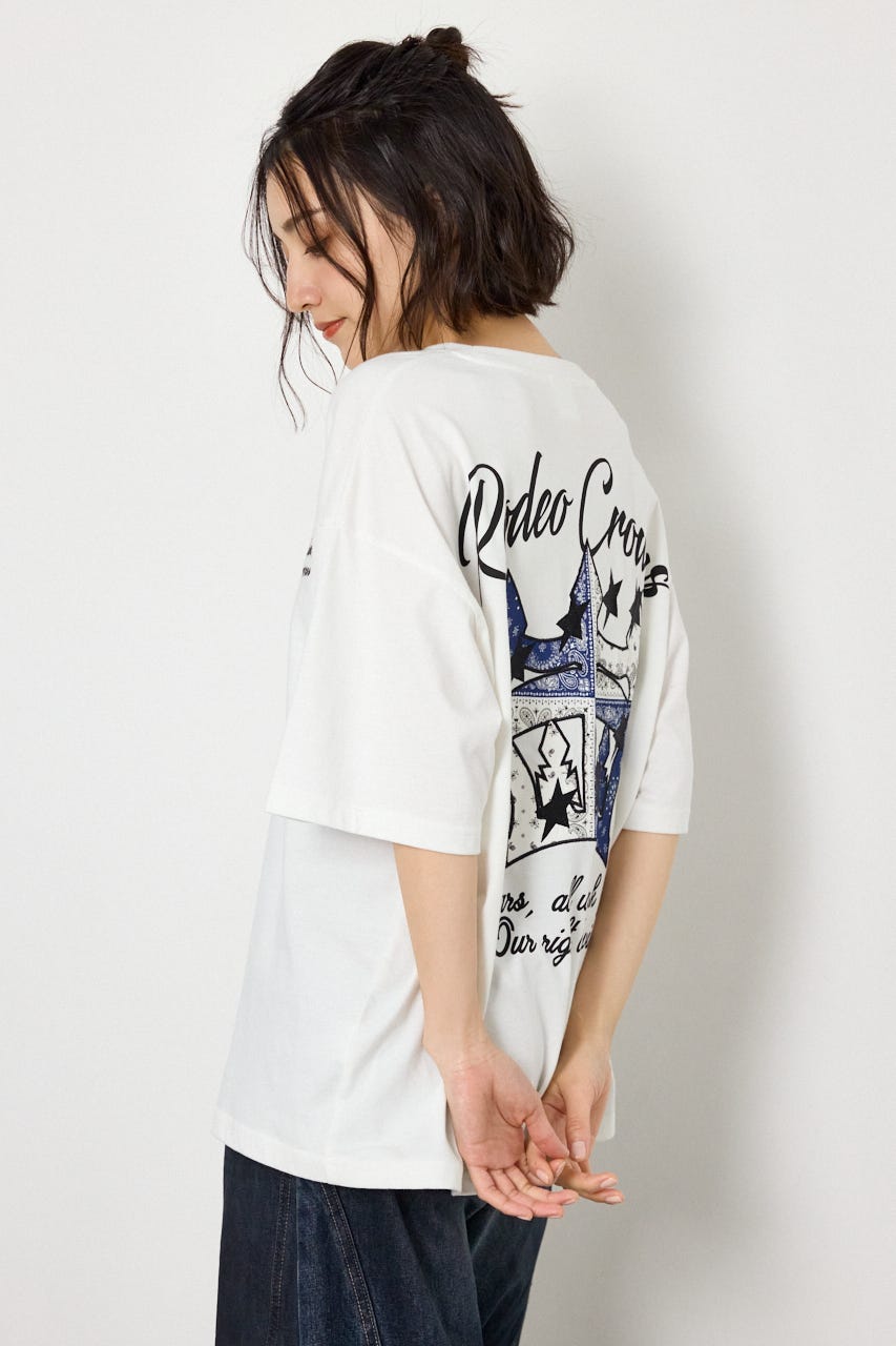 アップリケクラウンロゴTシャツ O/WHT FREE