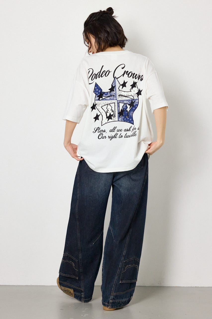 アップリケクラウンロゴTシャツ O/WHT FREE