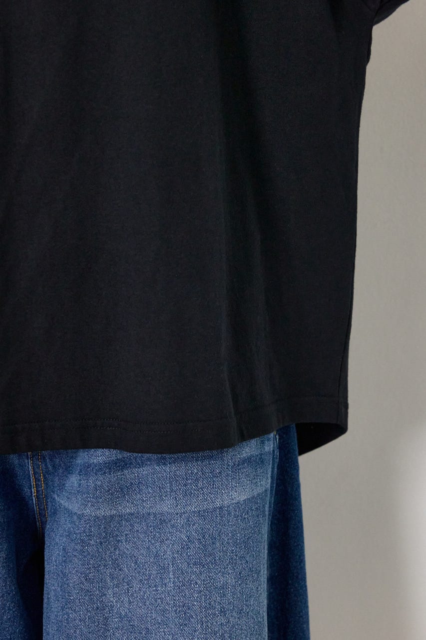 フラワースクリプトロゴ5分袖Tシャツ BLK FREE