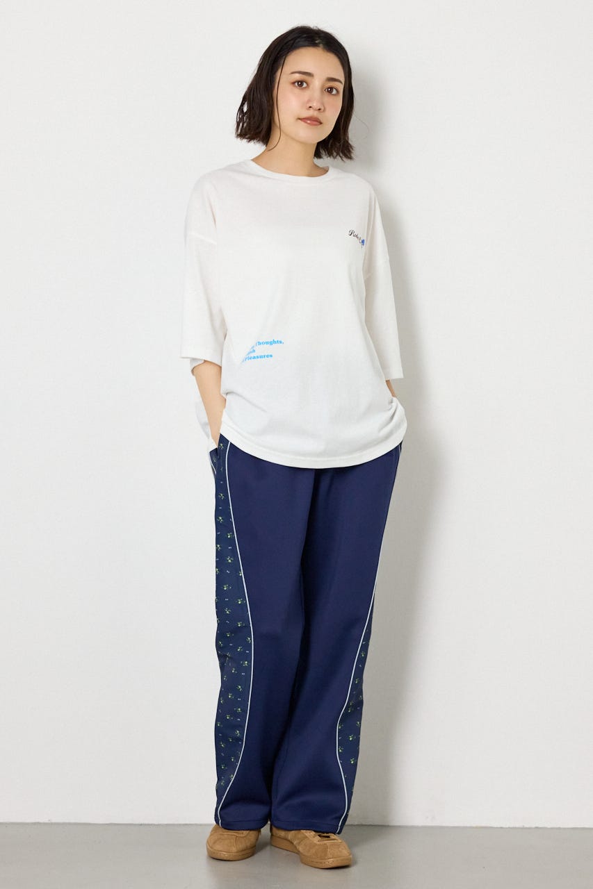 フラワースクリプトロゴ5分袖Tシャツ O/WHT FREE