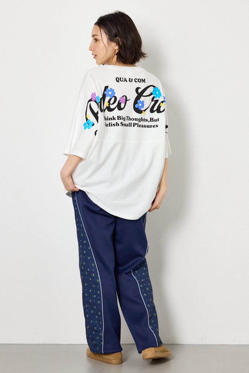 フラワースクリプトロゴ5分袖Tシャツ O/WHT FREE