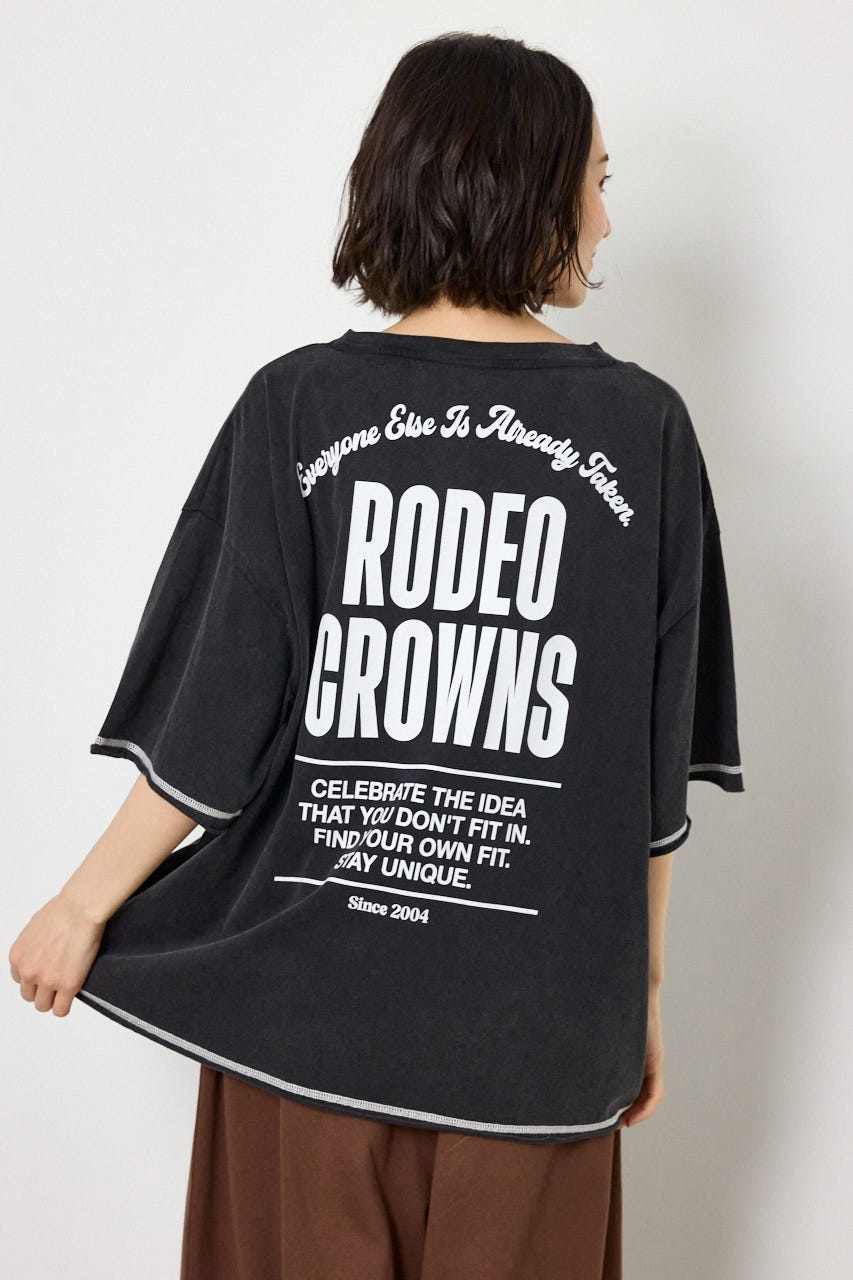 ヴィンテージライクステッチ5分袖Tシャツ
