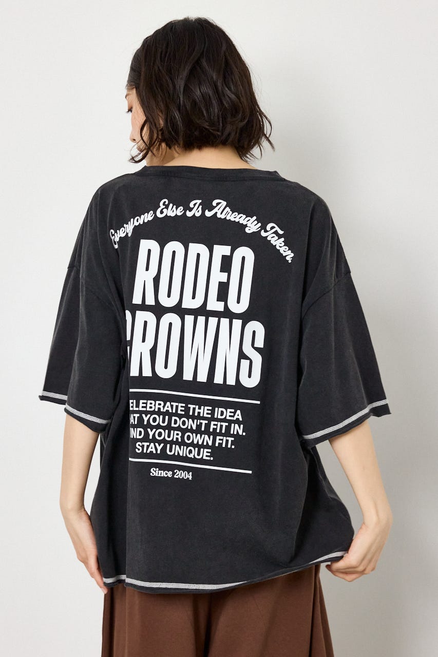 ヴィンテージライクステッチ5分袖Tシャツ BLK FREE