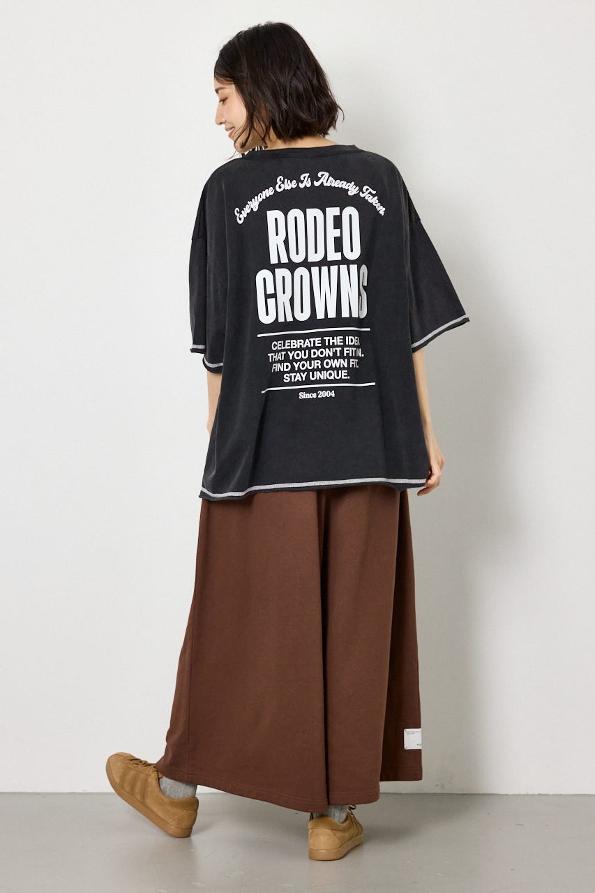 ヴィンテージライクステッチ5分袖Tシャツ BLK FREE