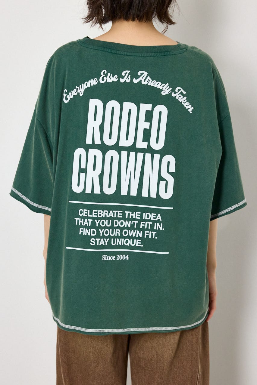 ヴィンテージライクステッチ5分袖Tシャツ D/GRN FREE