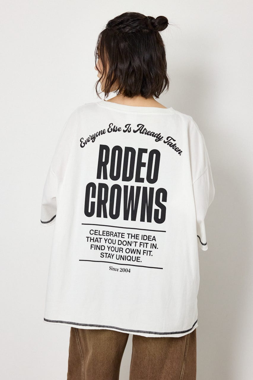 ヴィンテージライクステッチ5分袖Tシャツ O/WHT FREE