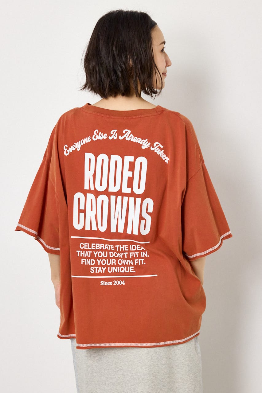 ヴィンテージライクステッチ5分袖Tシャツ RED FREE