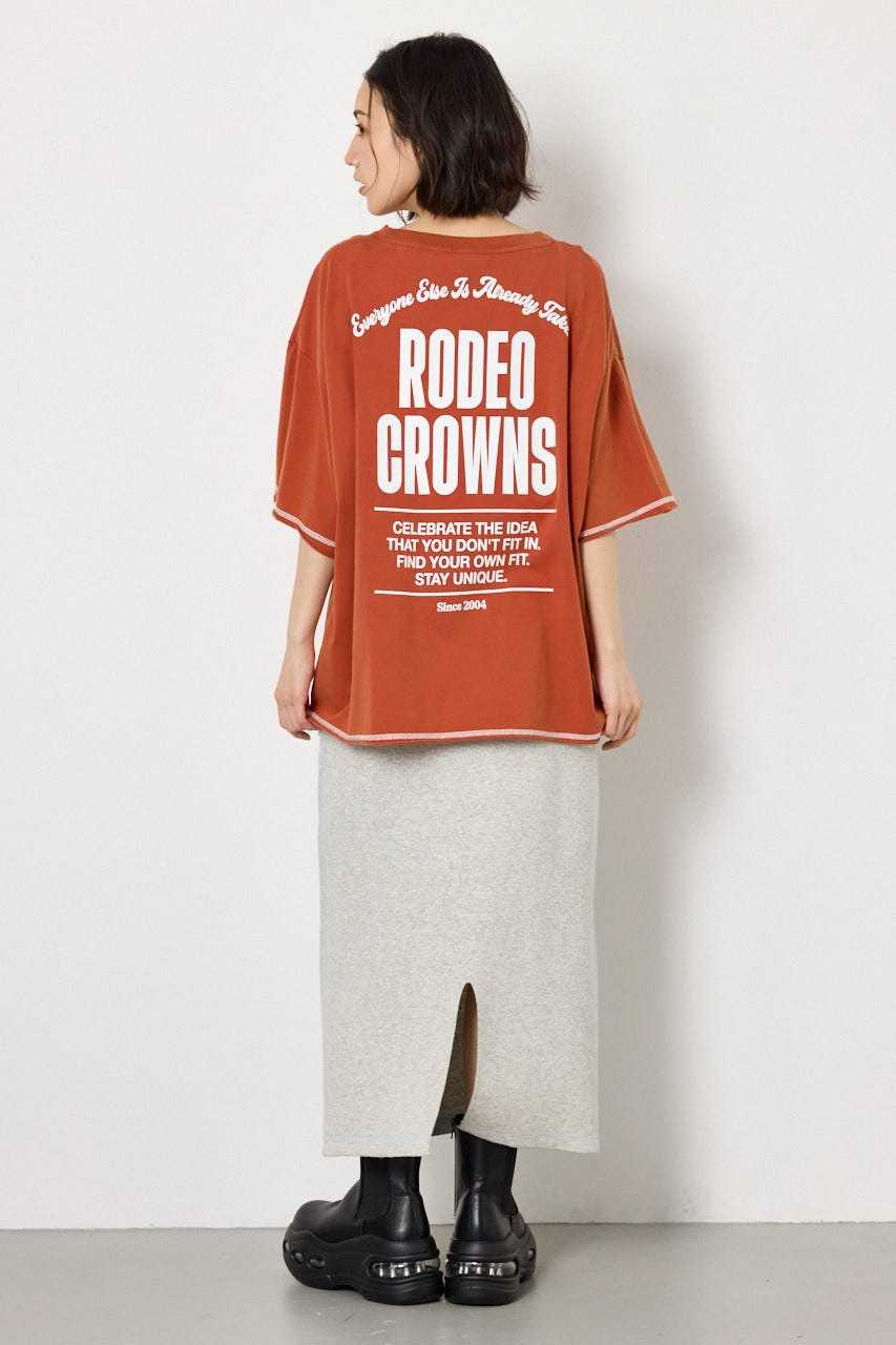 ヴィンテージライクステッチ5分袖Tシャツ RED FREE