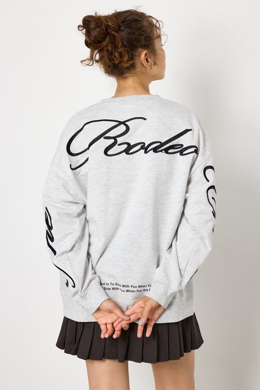 Embroidery スクリプトスウェットトップス L/T.GRY FREE