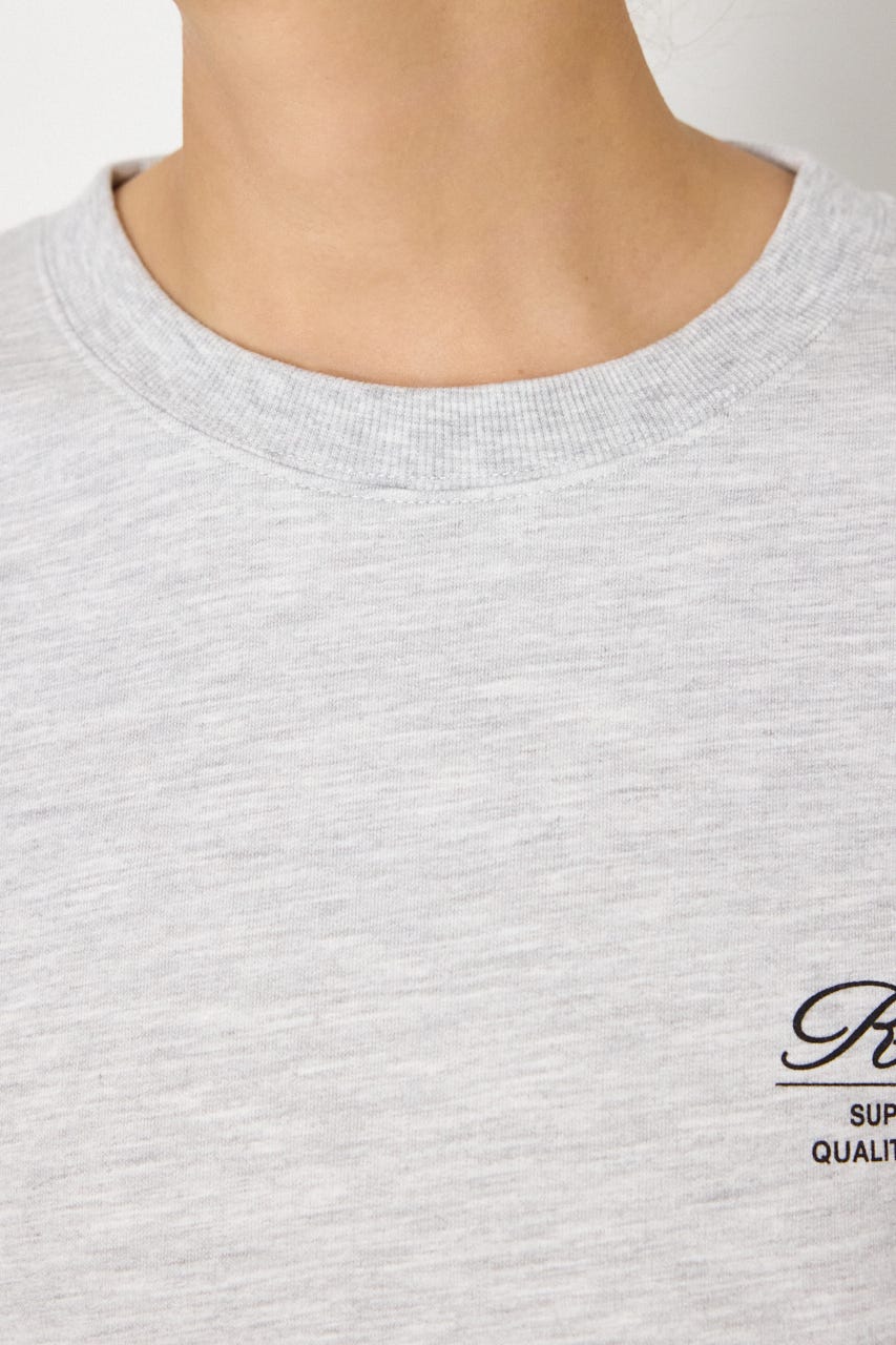 Embroidery スクリプトスウェットトップス L/T.GRY FREE