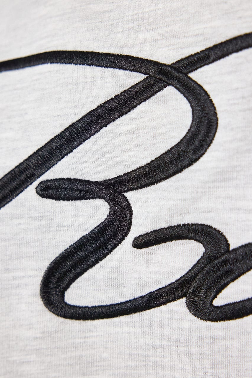 Embroidery スクリプトスウェットトップス L/T.GRY FREE