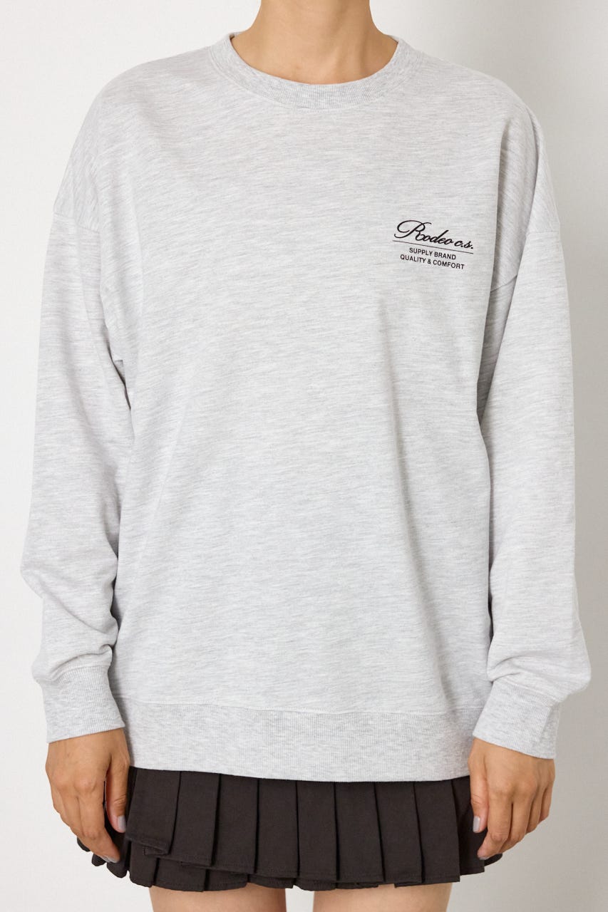 Embroidery スクリプトスウェットトップス L/T.GRY FREE