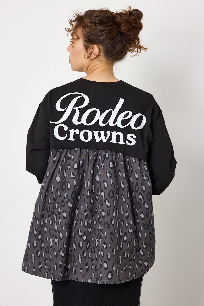 バックギャザードッキングロングTシャツ BLK FREE