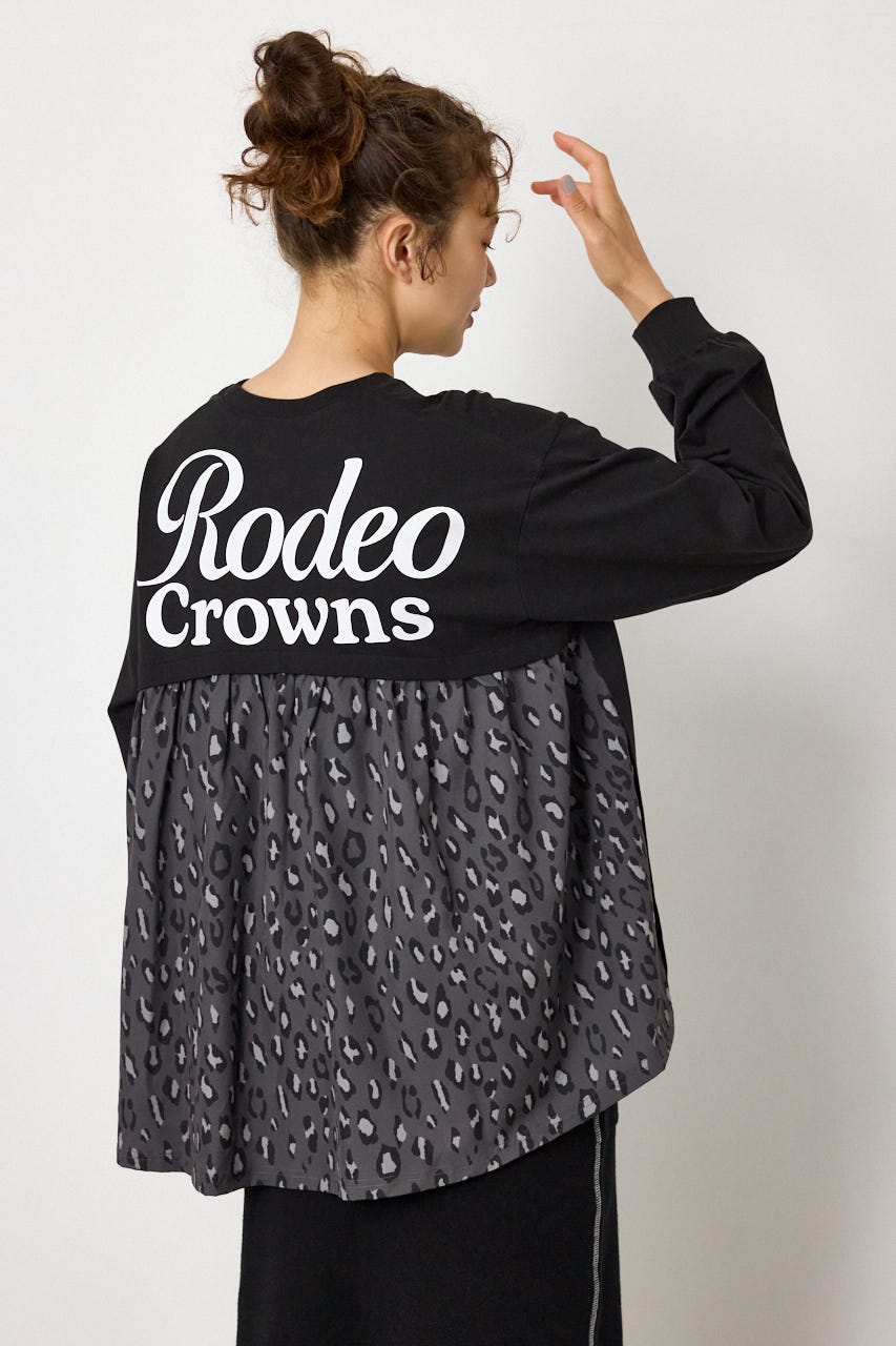 バックギャザードッキングロングTシャツ BLK FREE