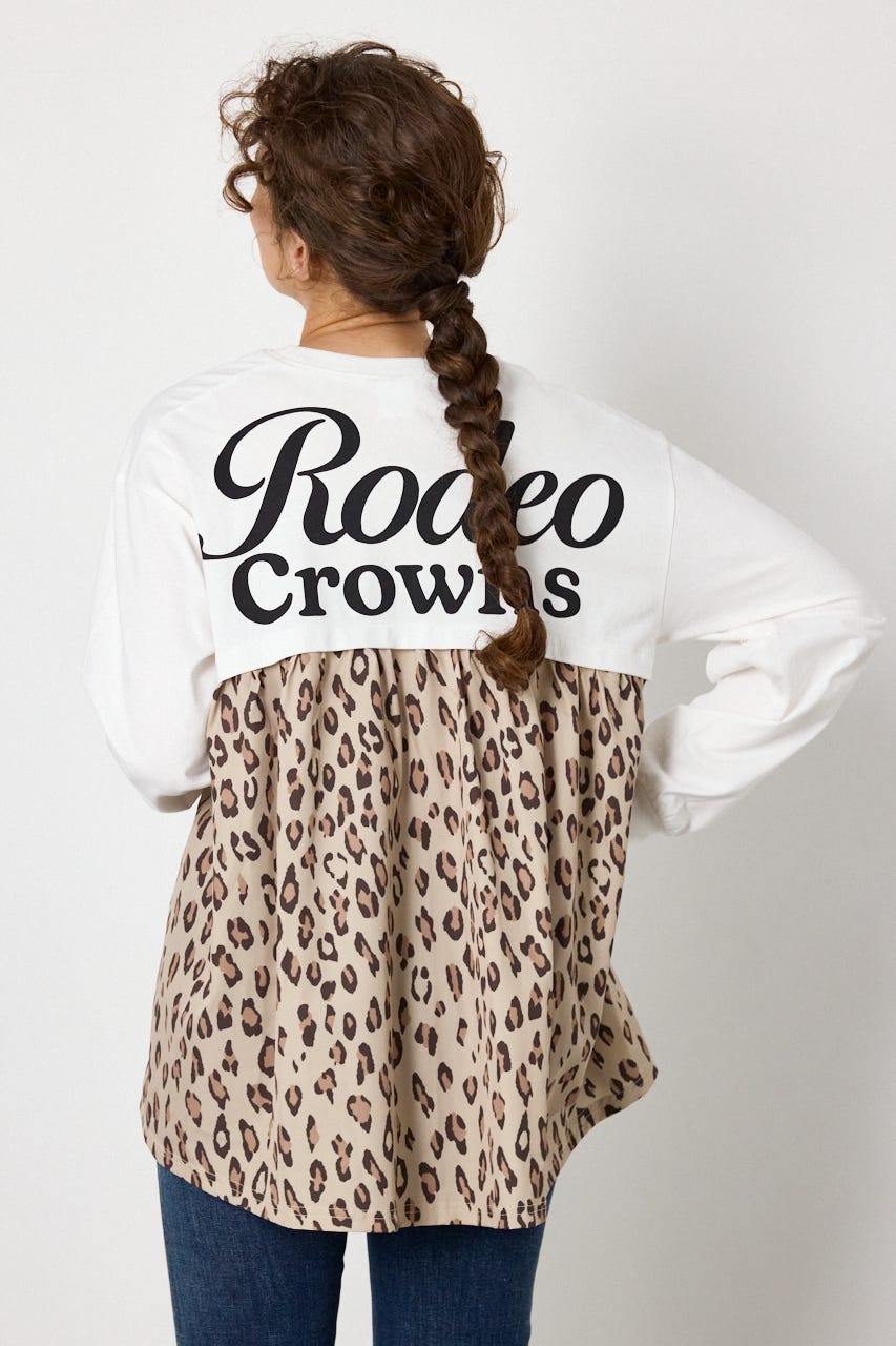 バックギャザードッキングロングTシャツ O/WHT FREE