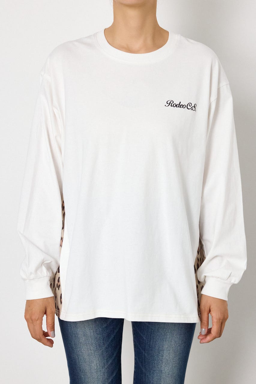 バックギャザードッキングロングTシャツ O/WHT FREE
