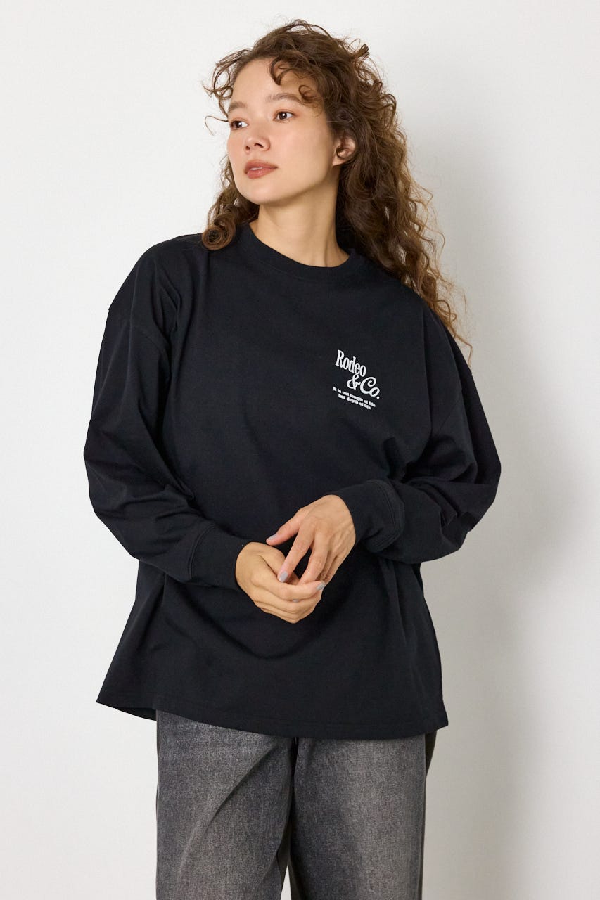 ホットフィットスタッズロゴロングTシャツ BLK FREE
