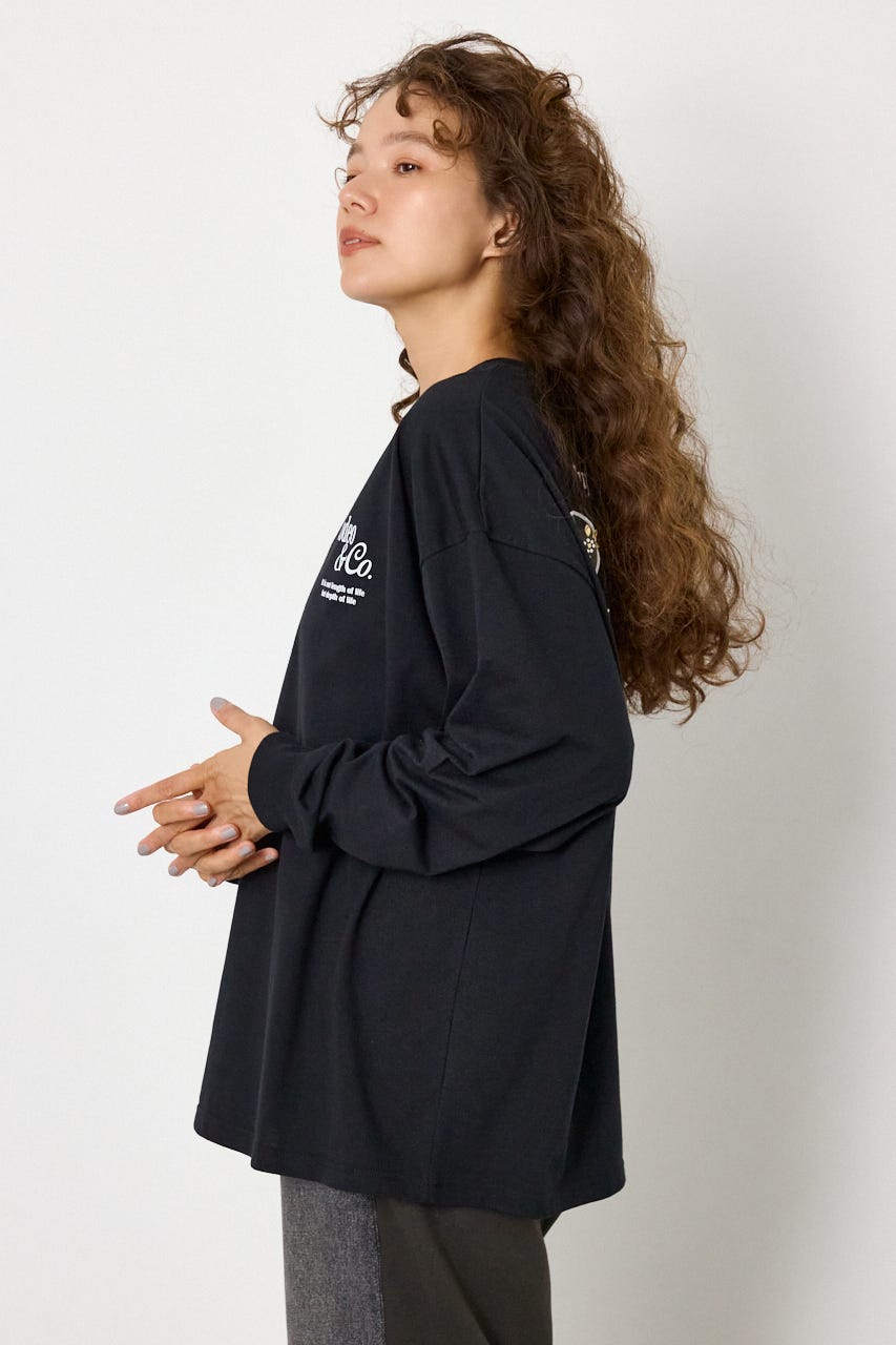 ホットフィットスタッズロゴロングTシャツ BLK FREE