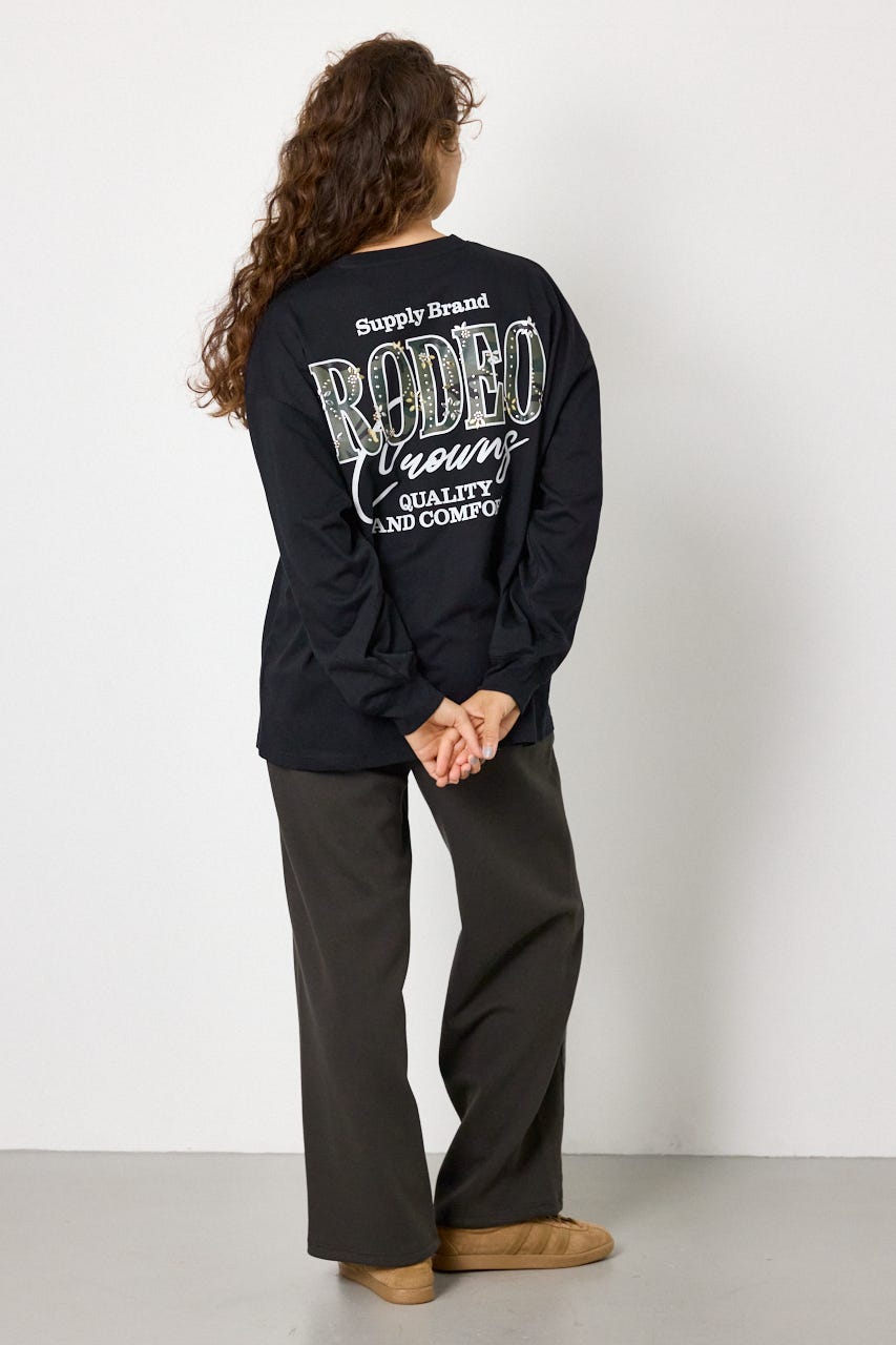 ホットフィットスタッズロゴロングTシャツ BLK FREE