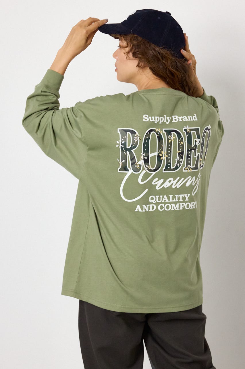 ホットフィットスタッズロゴロングTシャツ KHA FREE