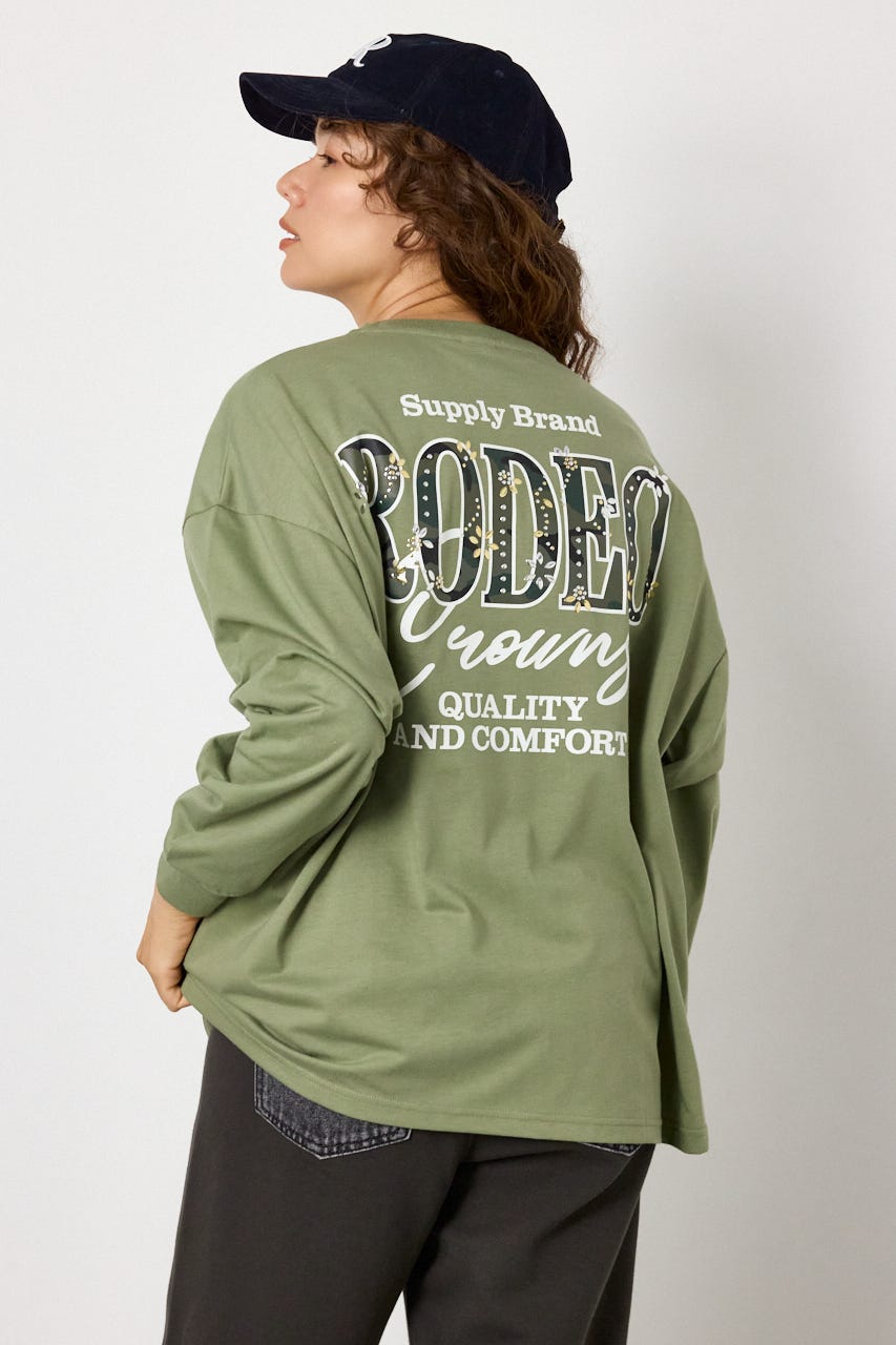 ホットフィットスタッズロゴロングTシャツ KHA FREE
