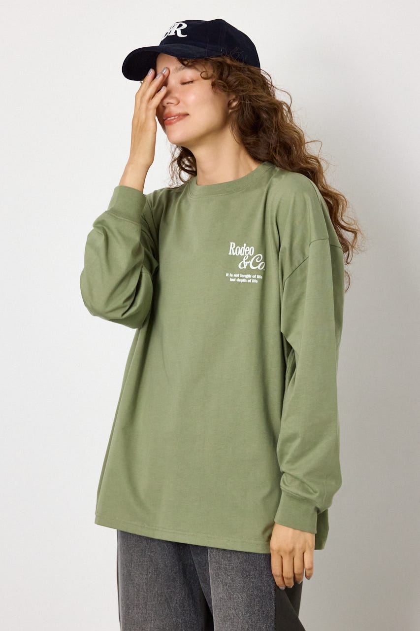 ホットフィットスタッズロゴロングTシャツ KHA FREE