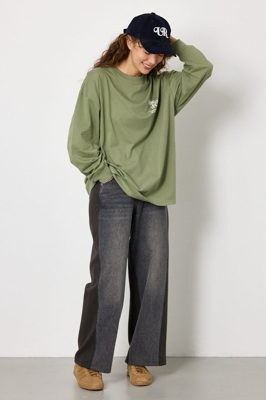 ホットフィットスタッズロゴロングTシャツ KHA FREE