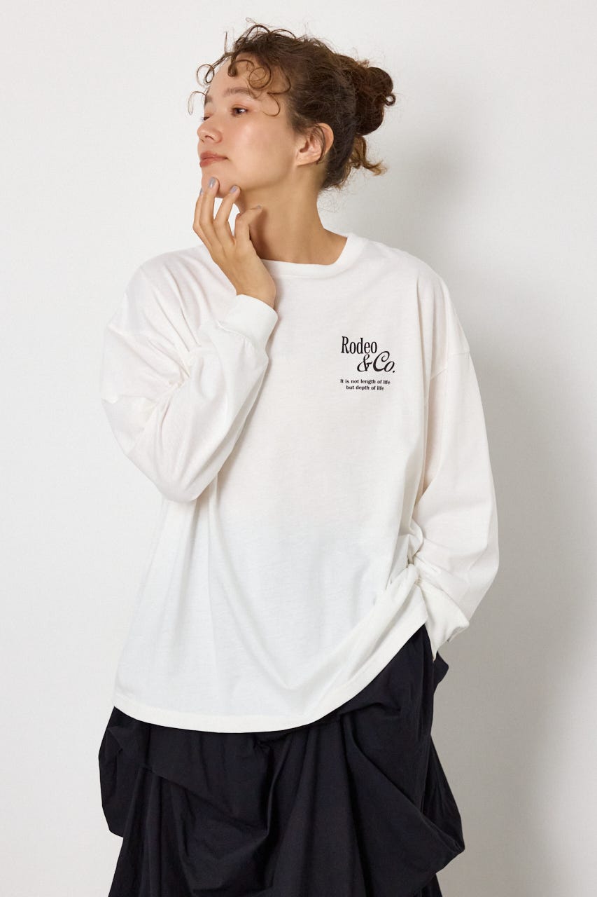 ホットフィットスタッズロゴロングTシャツ O/WHT FREE
