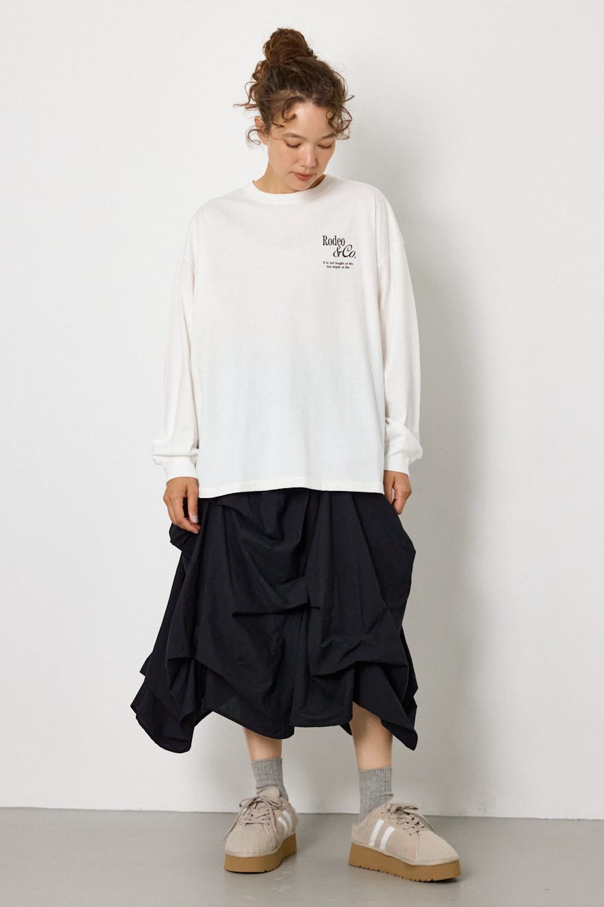 ホットフィットスタッズロゴロングTシャツ O/WHT FREE
