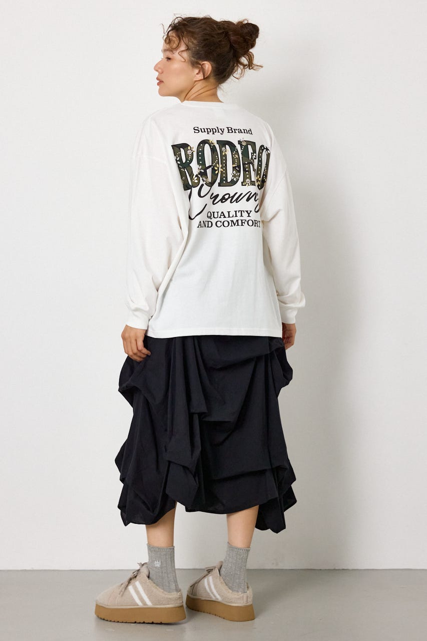 ホットフィットスタッズロゴロングTシャツ O/WHT FREE